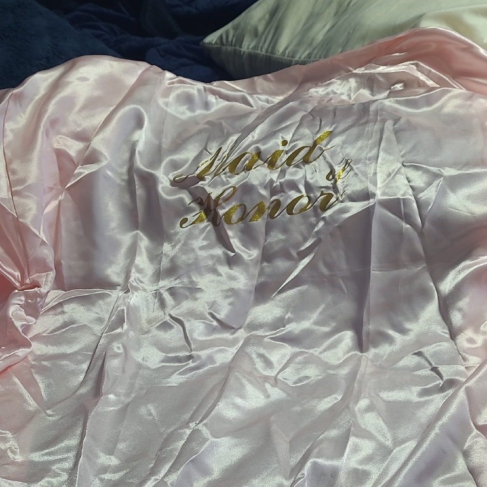 Pink Maid of Honor Satin Robe